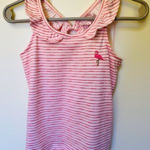 New Carter’s Pink Stripe Tank Top with Ruffels  2T